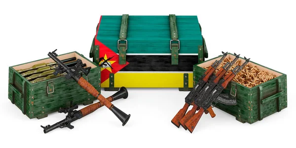 Armas Suministros Militares Mozambique Concepto Representación Aislada Sobre Fondo Blanco — Foto de Stock