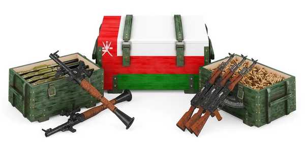 Armas Suministros Militares Omán Concepto Representación Aislada Sobre Fondo Blanco — Foto de Stock