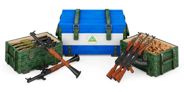 Armes Fournitures Militaires Nicaragua Concept Rendu Isolé Sur Fond Blanc — Photo