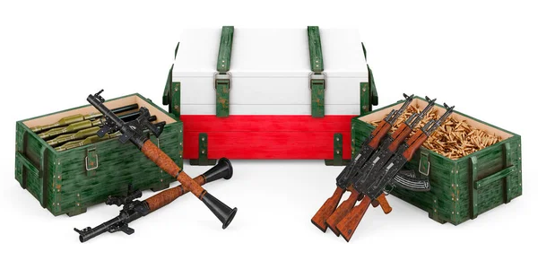 Armas Suministros Militares Polonia Concepto Representación Aislada Sobre Fondo Blanco — Foto de Stock