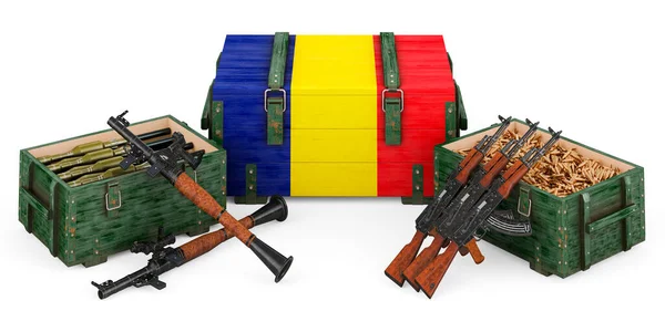 Waffen Militärische Ausrüstung Rumänien Konzept Rendering Isoliert Auf Weißem Hintergrund — Stockfoto