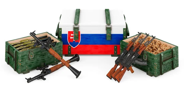 Armas Material Militar Eslováquia Conceito Renderização Isolada Fundo Branco — Fotografia de Stock