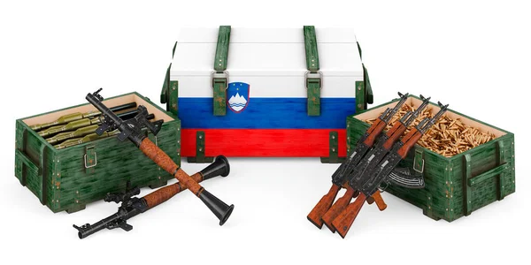 Armas Suministros Militares Eslovenia Concepto Representación Aislada Sobre Fondo Blanco — Foto de Stock