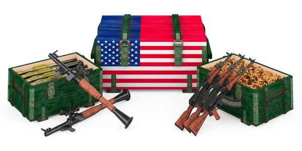 アメリカの軍事物資 白い背景に隔離された3Dレンダリング — ストック写真
