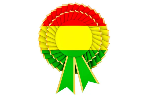 Болівійський Прапор Намальований Стрічці Нагороди Рендеринг Ізольований Білому Тлі — стокове фото