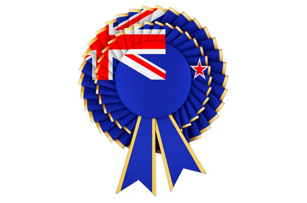 Novozélandská Vlajka Namalovaná Stuze Vykreslování Izolované Bílém Pozadí — Stock fotografie