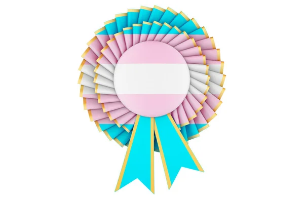 Ödül Kürsüsüne Cinsiyet Değiştirme Bayrağı Boyanmış Beyaz Arkaplanda Görüntüleme Izole — Stok fotoğraf