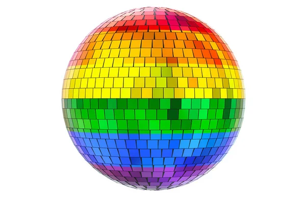 Espejo Disco Ball Con Bandera Lgbt Representación Aislada Sobre Fondo —  Fotos de Stock
