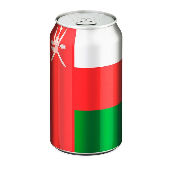 阿曼国旗涂在酒瓶上 在白色背景上孤立的3D渲染 — 图库照片