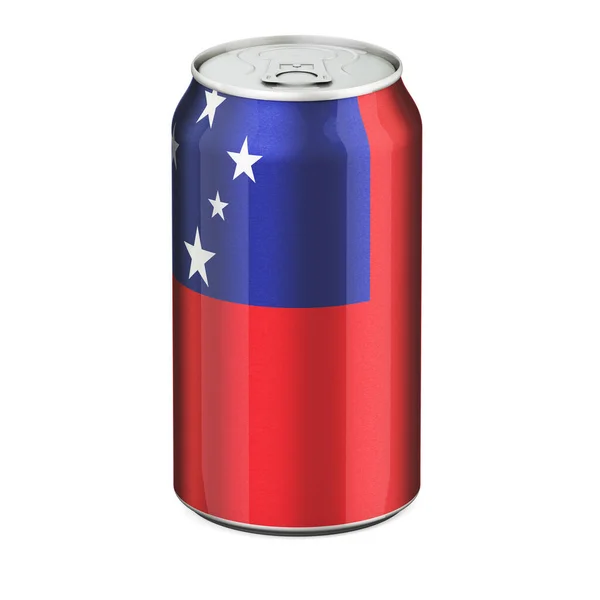 酒瓶上涂着萨摩亚国旗 在白色背景上孤立的3D渲染 — 图库照片