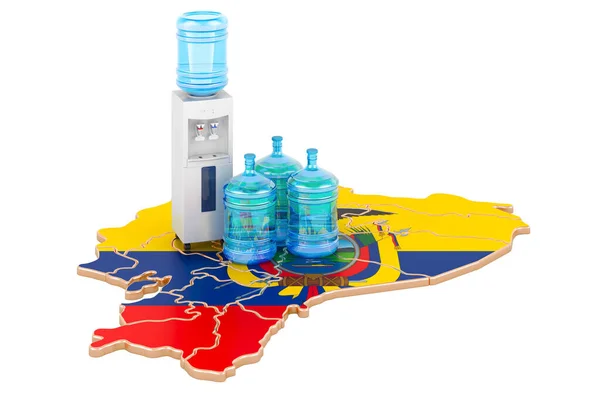 Gebotteld Water Delivery Service Ecuador Rendering Geïsoleerd Witte Achtergrond — Stockfoto