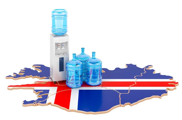 Servizio Consegna Acqua Bottiglia Islanda Rendering Isolato Sfondo Bianco — Foto Stock