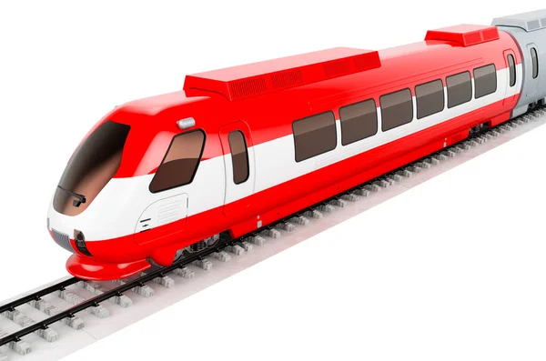 Austrian Flag Painted High Speed Train Rail Travel Austria Concept — Stock Photo, Image