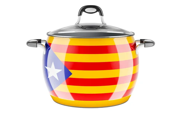 Catalan National Cuisine Concept Catalan Flag Painted Stainless Steel Stock — Foto de Stock
