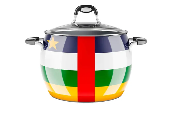 República Centroafricana Concepto Cocina Nacional Bandera República Centroafricana Pintada Olla — Foto de Stock