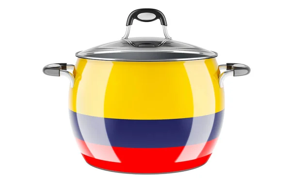 Colombian National Cuisine Concept Colombian Flag Painted Stainless Steel Stock — ストック写真