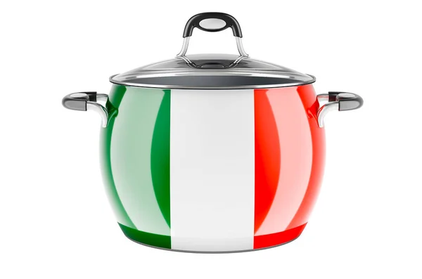 爱尔兰民族烹饪概念 爱尔兰国旗涂在不锈钢货壶上 在白色背景上孤立的3D渲染 — 图库照片