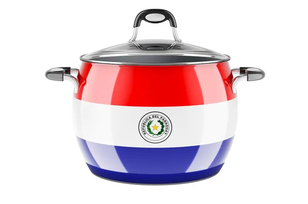 Παραγουάη Εθνική Κουζίνα Έννοια Σημαία Παραγουάης Ζωγραφισμένη Στο Δοχείο Από — Φωτογραφία Αρχείου