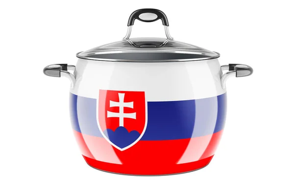 Slovak National Cuisine Concept Slovak Flag Painted Stainless Steel Stock — ストック写真