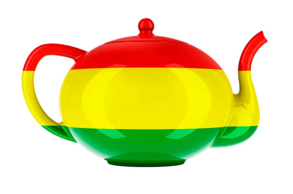 Чайник Болівійським Прапором Рендеринг Ізольований Білому Тлі — стокове фото