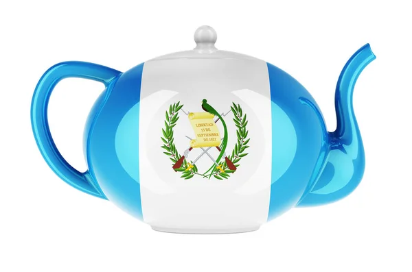 Teapot Guatemalan Flag Rendering Isolated White Background — Fotografia de Stock