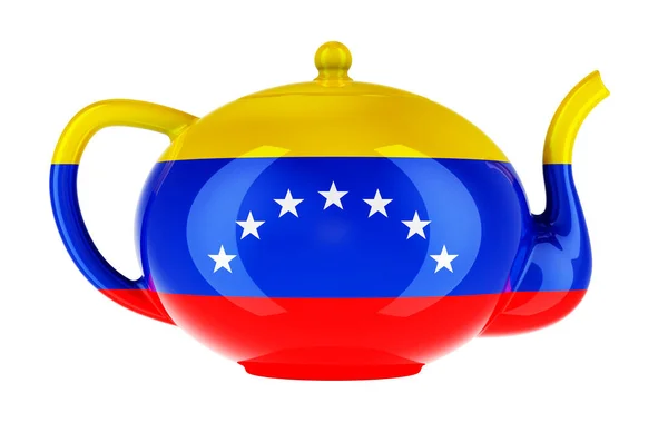 Teapot Venezuelan Flag Rendering Isolated White Background — Stockfoto