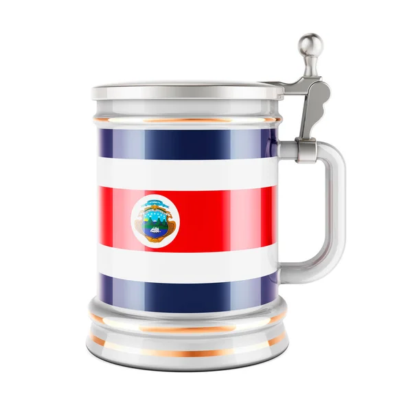 Пиво Коста Риканським Прапором Зображення Ізольоване Білому Тлі — стокове фото