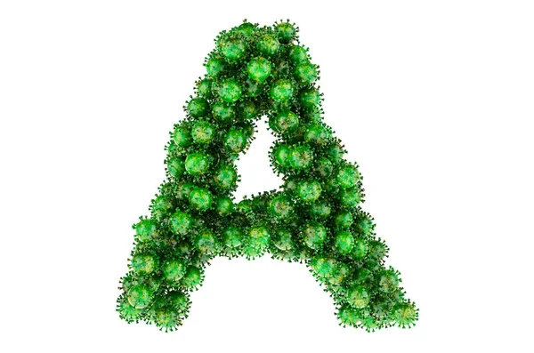 Letter Green Viruses Rendering Isolated White Background —  Fotos de Stock