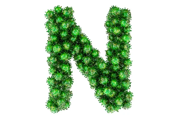 Letter Green Viruses Rendering Isolated White Background — ストック写真