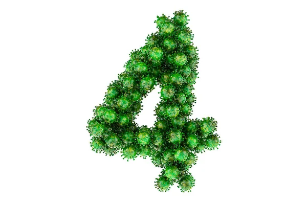 Number Green Viruses Rendering Isolated White Background — Stock Fotó