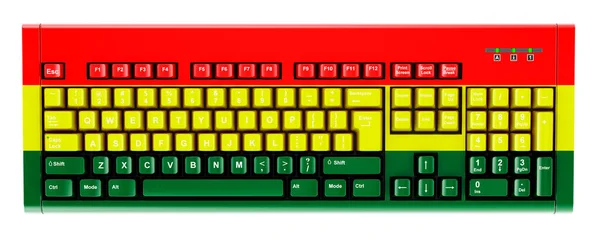 Bolivian Flag Painted Computer Keyboard Rendering Isolated White Background — Stock fotografie