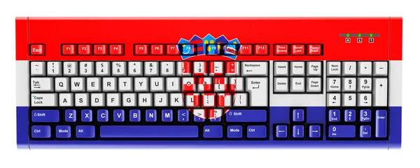 Croatian Flag Painted Computer Keyboard Rendering Isolated White Background — Φωτογραφία Αρχείου