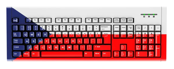 Czech Flag Painted Computer Keyboard Rendering Isolated White Background — Φωτογραφία Αρχείου