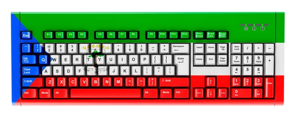 Equatoguinean Guinea Flag Painted Computer Keyboard Rendering Isolated White Background — Stok fotoğraf