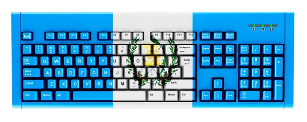 Guatemalan Flag Painted Computer Keyboard Rendering Isolated White Background —  Fotos de Stock