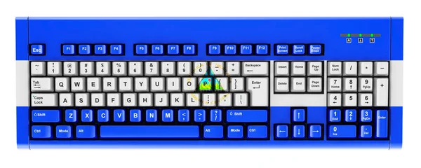 Nicaraguan Flag Painted Computer Keyboard Rendering Isolated White Background — Φωτογραφία Αρχείου