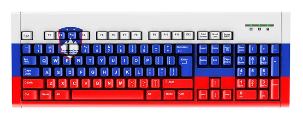Slovenian Flag Painted Computer Keyboard Rendering Isolated White Background — Stockfoto