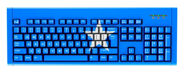 Somali Flag Painted Computer Keyboard Rendering Isolated White Background — Stock Photo, Image