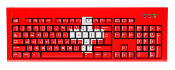 Swiss Flag Painted Computer Keyboard Rendering Isolated White Background —  Fotos de Stock