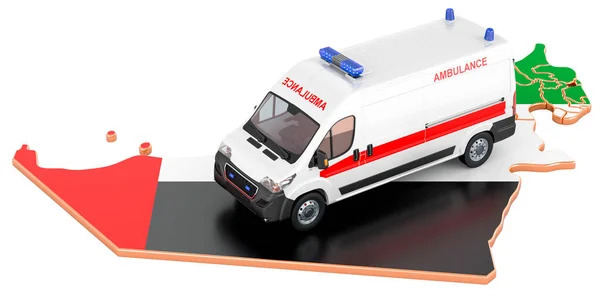 Emergency Medical Services Uae Ambulance Van United Arab Emirates Map — Stockfoto