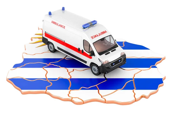 Emergency Medical Services Uruguay Ambulance Van Uruguayan Map Rendering Isolated — 스톡 사진