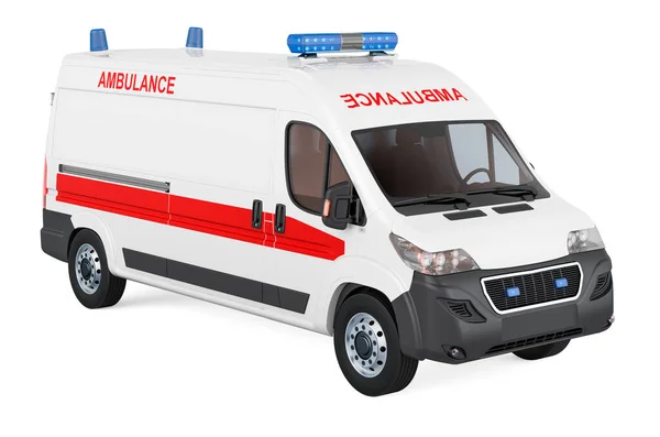 Camion Ambulanza Rendering Isolato Sfondo Bianco — Foto Stock