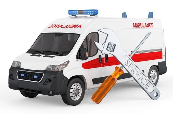 Service Repair Ambulance Van Rendering Isolated White Background — Stockfoto