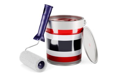 Thai flag on the paint can, 3D rendering isolated on white background		