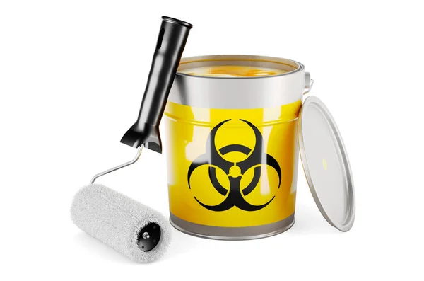 Biohazard Sign Paint Can Rendering Isolated White Background — Foto Stock