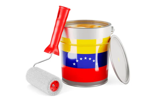 Venezuelan Flag Paint Can Rendering Isolated White Background — Fotografia de Stock