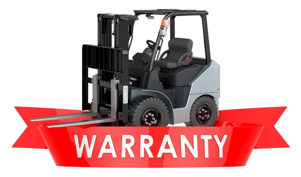 Forklift Truck Warranty Concept Rendering Isolated White Background — Zdjęcie stockowe
