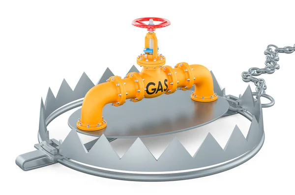 Gas Pipeline Bear Trap Rendering Isolated White Background — Stockfoto