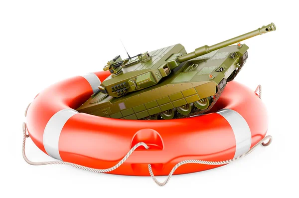 Battle Tank Lifebelt Rendering Isolated White Background — Stock fotografie