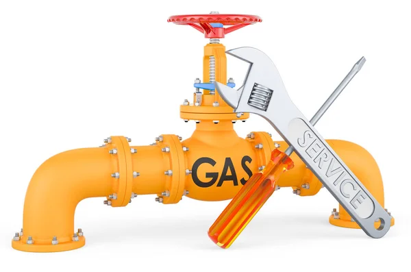 Repair Service Gas Pipeline Rendering Isolated White Background —  Fotos de Stock